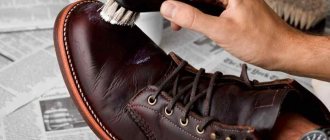 Cleaning leather shoes