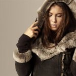 girl in a sheepskin coat