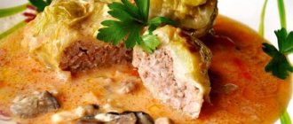 Cabbage rolls from young cabbage