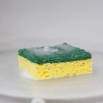 Sponge on a stand in the microwave
