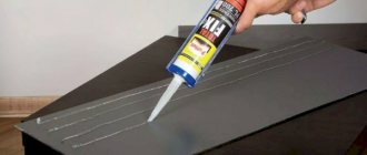 Glue for gluing a mirror to a wall