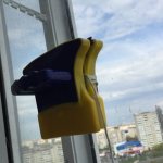 Magnetic window cleaning brush