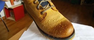 Treating shoes with a water-repellent agent