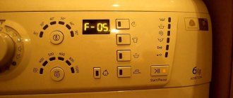 Error F05 in the Indesit washing machine