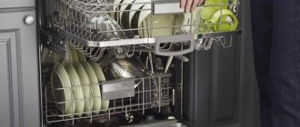 Full load of dishes in a full-size two-tier dishwasher in the kitchen