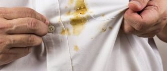 Grease stains on a shirt