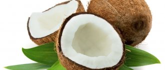 Divide the coconut into 2 parts
