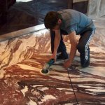 granite grinding - using the example of the floor in the hall