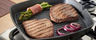 Grill pan. How to cook vegetables, steak, fish, chicken on it 