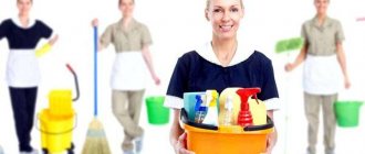 Cleaning company specialists with cleaning equipment