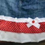 Lengthening a children&#39;s skirt with a bright hem