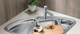 Stainless steel corner sink