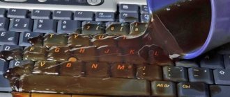 Flooded the keyboard with water