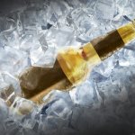 Frozen beer bottle